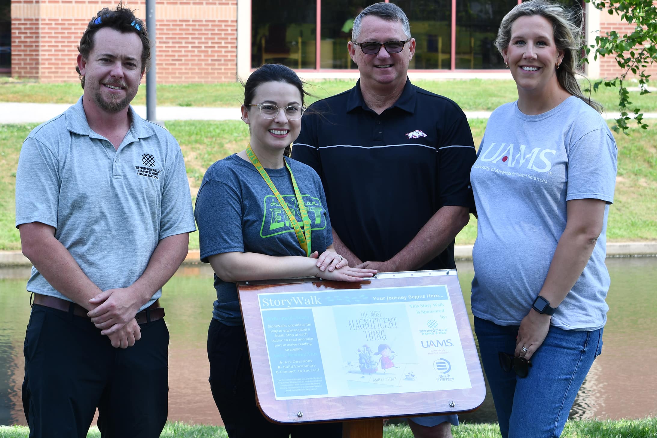 UAMS Collaborates with EAST Students, City of Springdale to install StoryWalk at Murphy Park